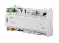 DXR2.E12P-102A/BP - Compact room automation station, BACnet/IP, 24 V, DIN housing, 1 DI, 2 UI, 2 AO, 6 triac, pressure sensor, 30 data points, bulk pack 18 pcs.