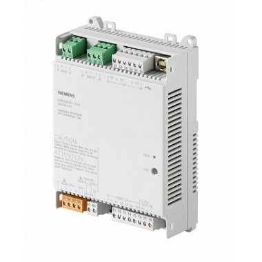 DXR2.M09T-101A - Компактный контроллер, BACnet/MSTP, 230 V, плоский корпус, 1 DI, 2 UI, 1 реле, 1 AO, 4 тиристорный выход