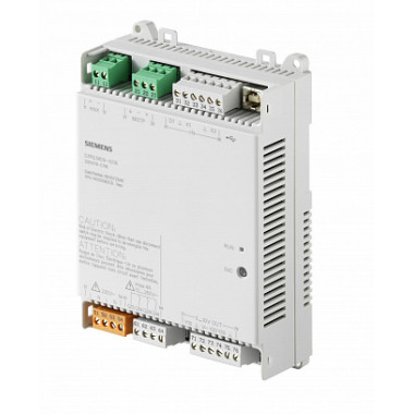 DXR2.M09-101A - Компактный комнатный контроллер, BACnet/MSTP, 230 V, плоский корпус, 1 DI, 2 UI, 3 реле, 3 AO