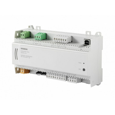 DXR2.M18-102A - Компактный комнатный контроллер, BACnet/MSTP, 24 V, корпус DIN, 2 DI, 4 UI, 4 AO, 8 тиристорных выходов
