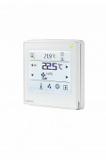 QMX3.P35H - Room operator unit KNX PL-Link with temperature sensor, Dot matrix backlit display, touchscreen, white