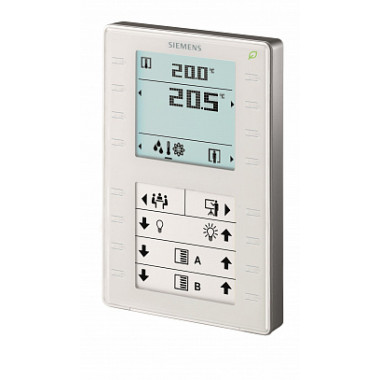 QMX3.P37 - Комнатный модуль KNX с датчиком температуры, сегментированным дисплеем с подсветкой, конфигурируемые сенсорные клавиши, светодиодный дисплей