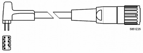 7442403010 - Кабель соединительный с 3-х точечным гнездом и 7-ми точечным штекером для устройств серии E